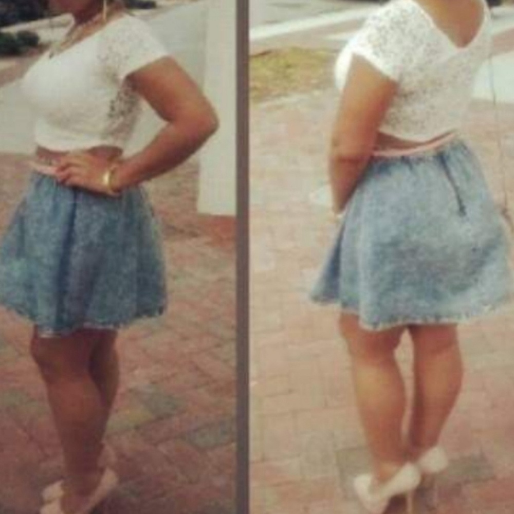 Acid washed skater skirt